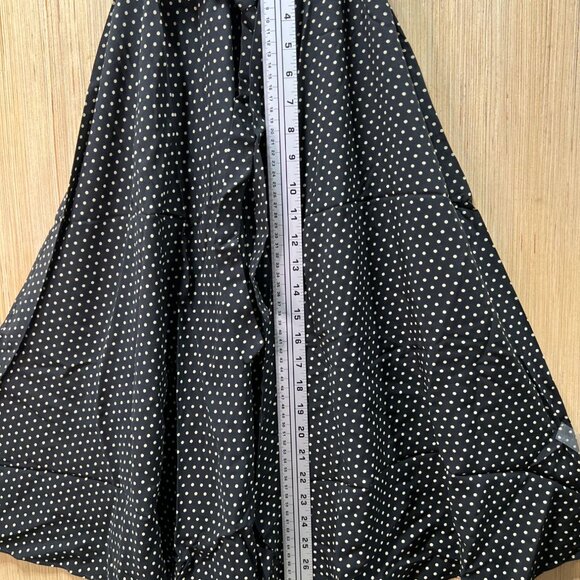 Chaps- Women's Casual Bohemian Midi Dress V-Neck With Wavy Short Sleeves & Polka - Picture 7 of 16